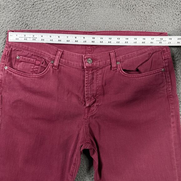 7 For All Mankind Jeans Mens 36x32 Red Slimmy Slim Fit Stretch Denim Pants - Picture 11 of 16